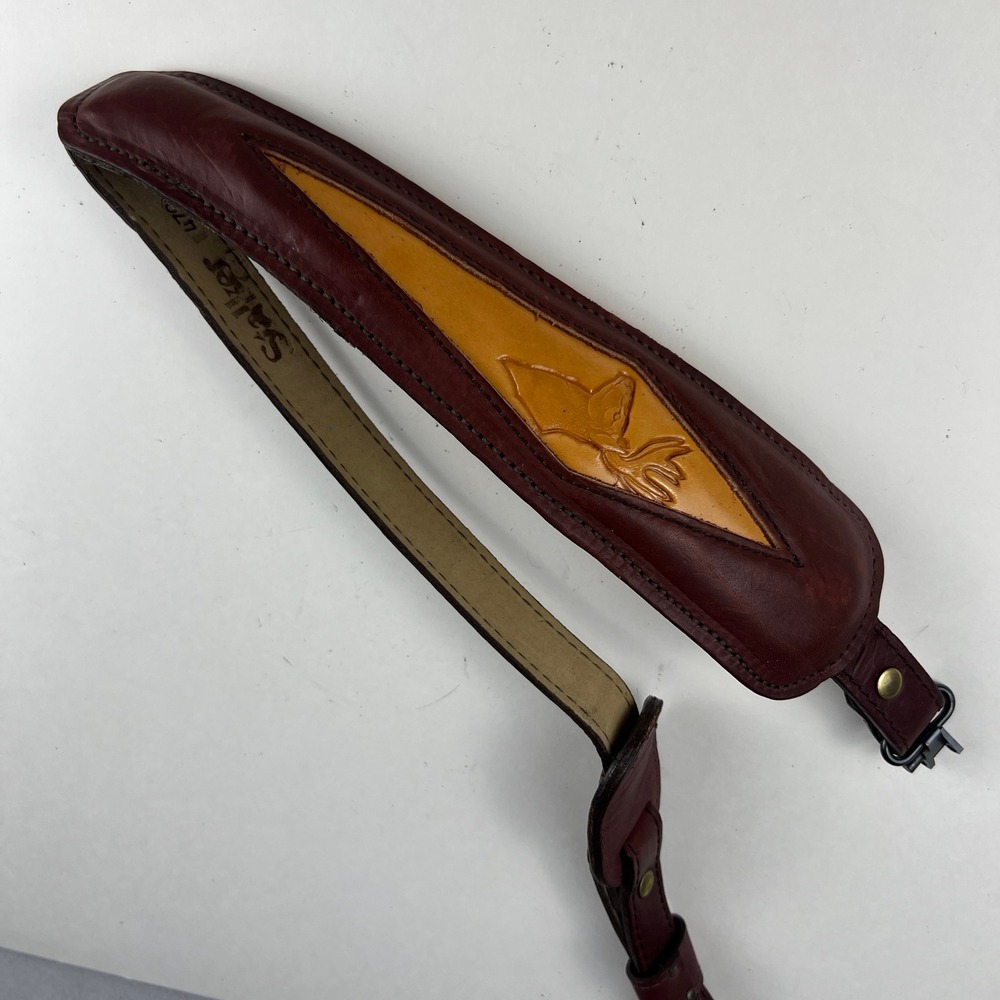 Stalker 470 Rifle Sling OS Brown Leather Embossed Deer Padded Hunting Gear